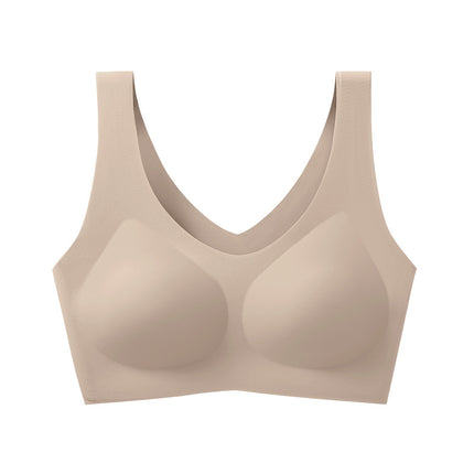 5Ut Genuine Fixed Cup Large Size Bra Without Rims for Women with Big Breasts Showing Small Breasts Seamless Cup All-In-One Vest for Women