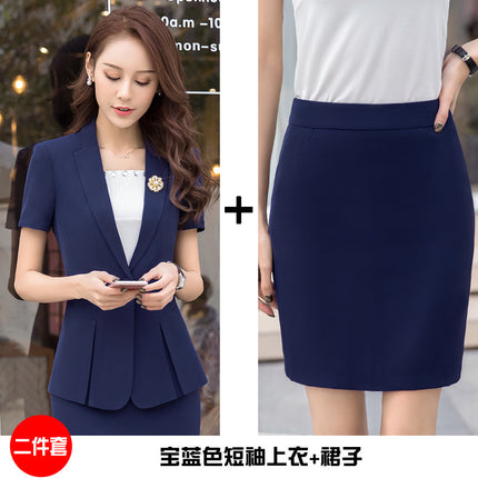 Small Suit Women's Jacket Korean Style Slim-fit Slimming Short-sleeved Suit Professional suit Women's Summer OL Sweat Steamed Foot Bath Work Clothes