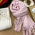 Thick solid color large scarf lavender