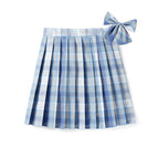 (safety pants) lemon summer plaid skirt + bow tie / XS