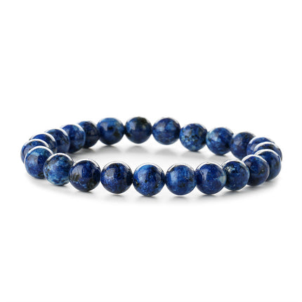 Factory Direct Sales 8mm Natural Gemstone Beads Bracelet Tiger Eye Volcanic Stone Agate Elastic Rope Beaded Bracelet Wholesale