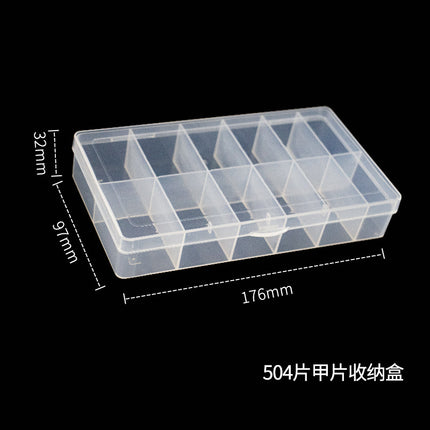 Manicure Tool Box, Nail Chip Box, Dust-Proof and Oxidation-Proof Jewelry, Multi-Grids 240 Pieces, Transparent High-Grade Plastic Storage Box