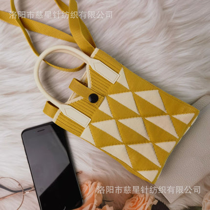 Girl's Heart-Shaped Knitted Crossbody Bag