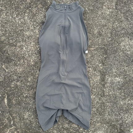 Solid Color Women's Fitness Jumpsuit Shorts with Pleated Back Waist, Hollow-Out, Beautiful Back, Naked Feeling, Soft, Tight-Fitting Zipper Jumpsuit