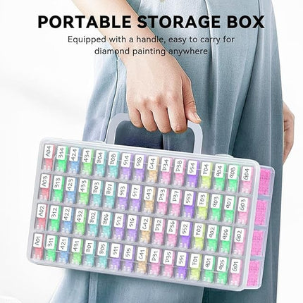 DIY Storage Beaded Transparent 64-Grids Rice Bead Storage Box Desktop Satchel Nail Art Jewelry Rice Bead Plastic Storage Box