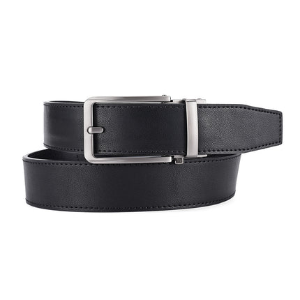 Belt men's belt automatic buckle 3.5 wide real cowhide simple casual business Joker Denim men's pants belt.