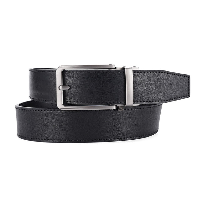 Belt men's belt automatic buckle 3.5 wide real cowhide simple casual business Joker Denim men's pants belt.