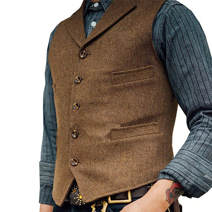 2025 Spring and Autumn Cross-Border Wish Korean Fashion New Single-Breasted Jacket Vest Men's Sleeveless Top