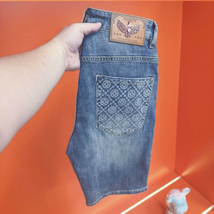 [Ys European Products] No-Iron Summer Five-Pocket Shorts, Five-Point Jeans, Washed Trendy Casual Pants, Mid-Length Pants