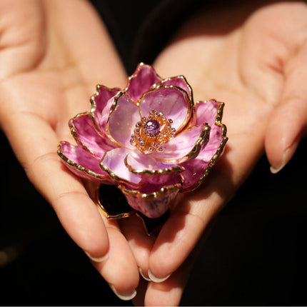 Lingxin Jewelry Freshwater Pearl Purple Peony Flower Brooch New Chinese Cheongsam Hanfu Accessories Flower Corsage