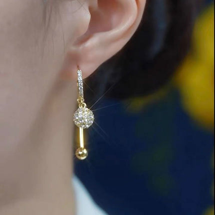High-End Fashion Rhinestone Ball Earrings 2025 New Trendy Korean Style Versatile Earrings for Women