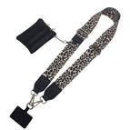 Leopard print khaki shoulder strap silver hook + coin purse + spacer