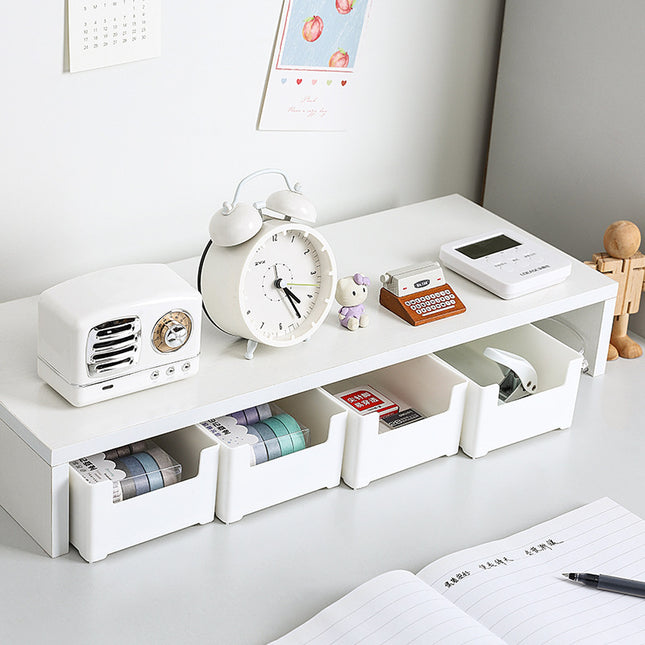 Stackable Desktop Storage Box Dormitory Desk Drawer Stationery Storage Rack Office Desk Station Elevated Rack Small Box