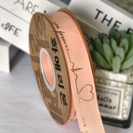 2.5cm Gold-Stamped Popular Style Direct from Manufacturer, Flower Packaging Handmade DIY Ribbon, Baking Packaging Ribbon Wholesale