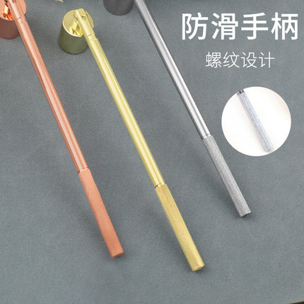 Cross-Border Supply Stainless Steel Cylindrical Straight Cover Candle Hook Two-In-One Candle Extinguisher Cover Candle Tool Manufacturer Spot Wholesale