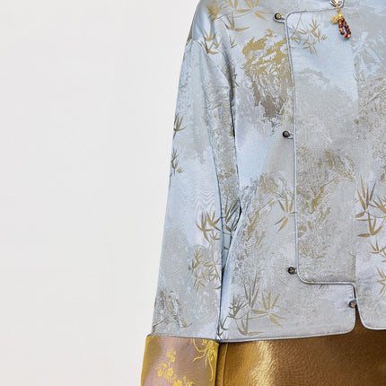 【Zhihetang】2026 Spring New Style Chinese-Style Jacket for Women, High-End Retro Jacquard Long-Sleeve National Style Top