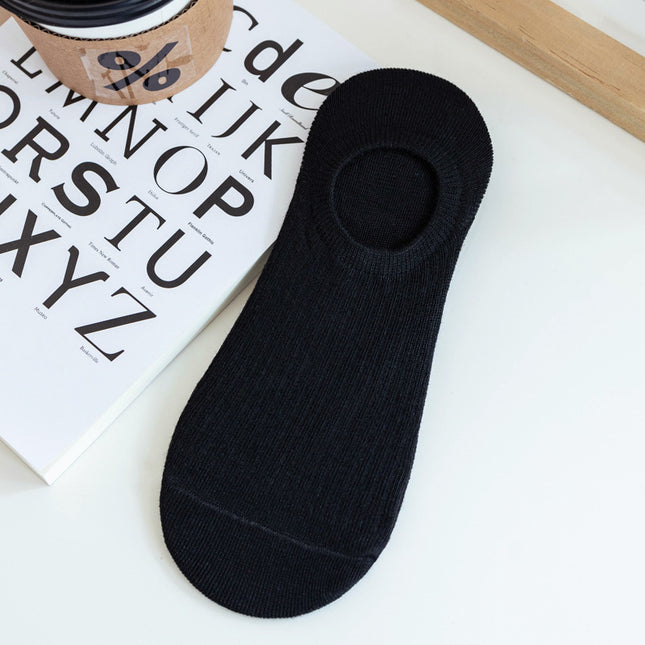 Spring and Summer Thin Invisible Socks Silicone Non-slip Non-falling Japanese Fashionable Striped Shallow Mouth Low-side Candy Color Women's Boat Socks