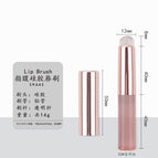 Pink crystal gold tube silicone lipstick brush (with cover)