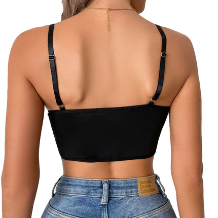 European and American Style Sexy Camisole Tops for Layering or Outerwear, Tight-Fitting, Pure Desire Style, Backless Short Tank Top