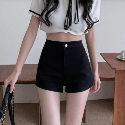 Petite Black Shorts Skinny Jeans Women's Summer Wide-Leg Pants New Hot Girl Hot Pants American Style Small Pants
