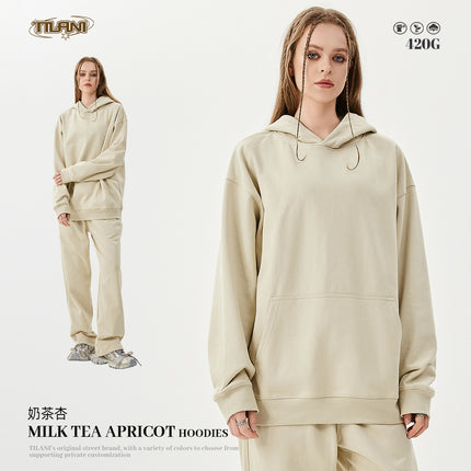 TILANI Men's 2025 Heavy Terry Sweater Pants American Style Trendy Brand Solid Color Trendy Men's suit Hoodie Straight Pants