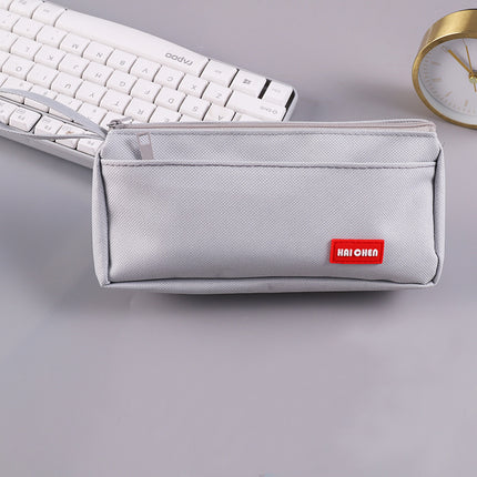 Simple Solid Color Pencil Bag for Students and High School Students Stationery Bag Multifunctional Portable Large Capacity Dirty Resistant Pencil Tote Bag