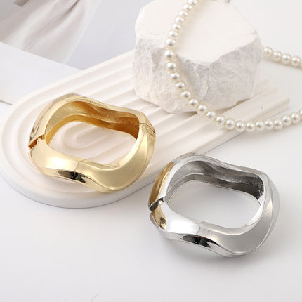 Fashion Irregular European and American Cross-border New Bracelet Metal Gossing High-grade Bracelet Opening Design Bracelet