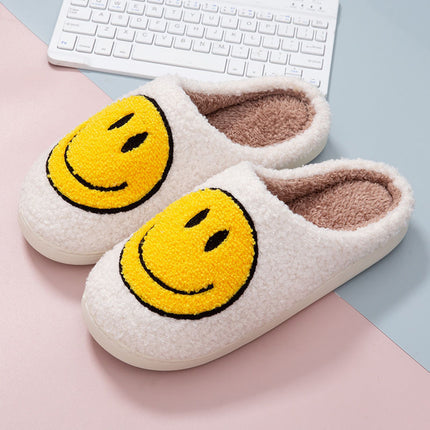 New Cross-Border Winter Smiling Face Cotton Slippers for Children Wholesale Home Couple Indoor Warm Slippers Winter Women