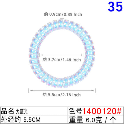 Outer Diameter 4cm Black Phone Cord Hair Tie Korean Hair Tie Hair Rope Transparent White Rubber Band Wire Coil Headwear