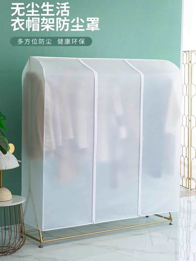 Floor-Standing Clothes Hanger Dust Cover Coat Rack Clothes Drying Rack Clothes Cover Plastic Transparent Clothes Cover Clothes Coat Storage