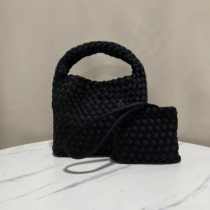 Cross-border Nylon Cloth Woven Bag Diving Material Bag Large Capacity Portable Vegetable Basket Bag Chain Crossbody Bag