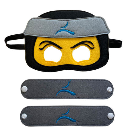 Halloween Children's Ninja Cosplay Dress Up Cloak Mask Wrist Bracer Children's Day Performance Props