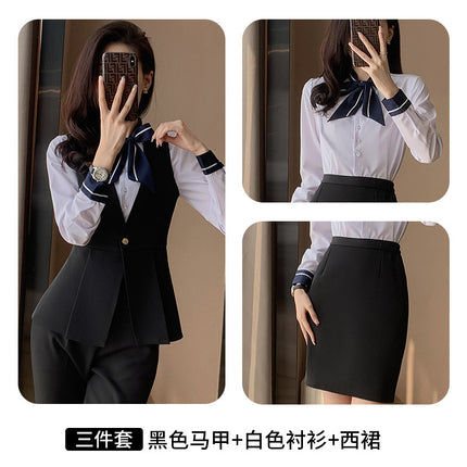Professional suit Women's Vest Workwear Hotel Front Desk Fashion Vest Jewelry Shop Beautician Work Clothes Temperament suit