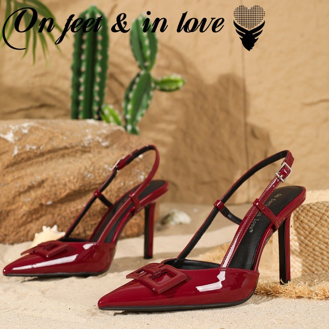 Summer New Style Light Luxury European and American Style Fashionable Simple Stiletto High Heels Shallow Mouth Pointed Toe Slim Women's Shoes