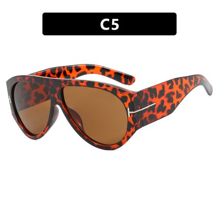 Pilot T-Shaped Large Frame Toad Sunglasses for Women 2024 New European and American Sunglasses Personalized Fashion Sunglasses