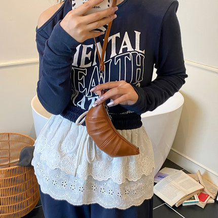 Halter Neck Niche Cute Croissant Bag Fashion Trend Mini Dumpling Bag Crossbody Bag High-End Shoulder Bag
