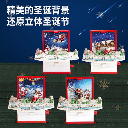 Children's Christmas Gift Stereo 3D Folding Bomb Book Santa Chalet Keychain Schoolbag Pendant Toy