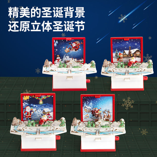 Children's Christmas Gift Stereo 3D Folding Bomb Book Santa Chalet Keychain Schoolbag Pendant Toy