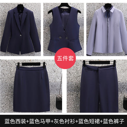 Professional suit Women's Autumn and Winter Suit Dress Temperament Beauty Salon Work Clothes High-end Sales Department Front Desk Suit Fixation
