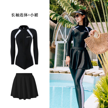 Visual Slim Long-Sleeved Sunscreen Swimsuit Women's Professional Sports Surfer Clothing Holiday Hot Spring Beach Swimsuit