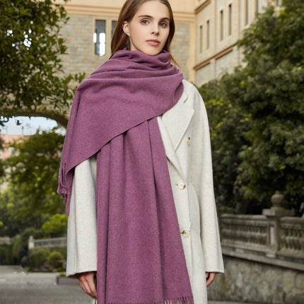 Wool Scarf Shawl High-End Korean Solid Color Scarf Women's Winter Versatile New Men's Cashmere Scarf Wholesale