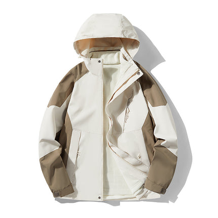 1818 Three-In-One Mink Velvet Outdoor Mountaineering Jacket for Couples, Removable, Thickened, Warm and Windproof Two-Piece Set
