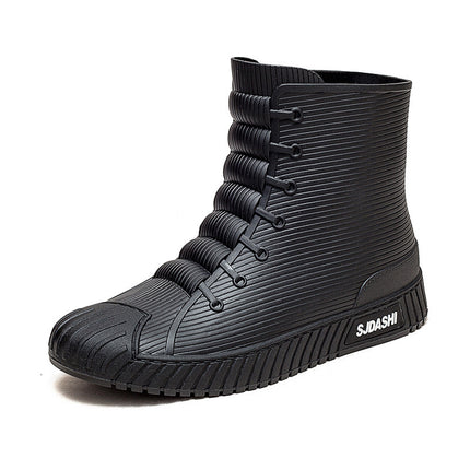 New Rain Boots for Men and Women, Waterproof Shoes, Short-Tube Adult Fashion Student Korean Style Mid-Tube Non-Slip Water Boots, Trendy and Versatile