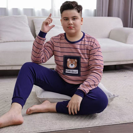Children's Thermal Underwear Set for Chubby Kids, Autumn Clothes and Pants for Boys, Plus Size, Teenagers' Pure Cotton Pajamas for Boys and Girls