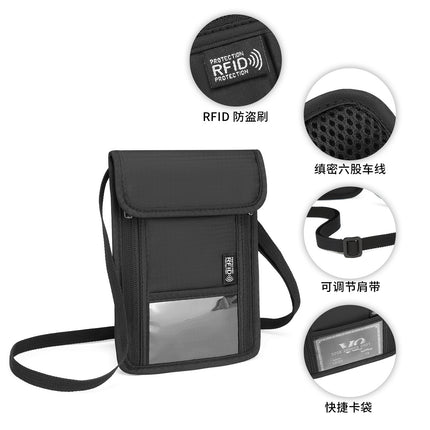 Factory Direct in stock Anti-RFID Passport ID Bag Mobile Phone Radiation Electromagnetic Shielding Bag Anti-theft Oxford Cloth Chest Bag