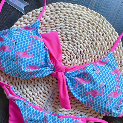 Sexy Mesh Flamingo Print Swimsuit Women Bikini