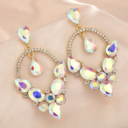 Light Luxury Style Crystal Tassel Earrings for Women, Super Flash Diamond-Encrusted Long Elegant Earrings, Exquisite and Versatile Exaggerated Earrings for Ladies