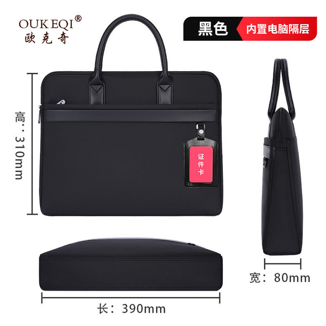 Business Document Waterproof Briefcase Canvas Briefcase Men's Handbag Document Bag Information Bag Large Capacity Printing