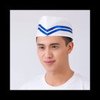 Cloth blue-rimmed boat hat -10 high 10cm wide 29.5cm / Adjustable