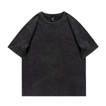 Summer Two-piece Men's Loose Pure Cotton Washable Old Shorts Straight Black Shorts Short-sleeved Shorts